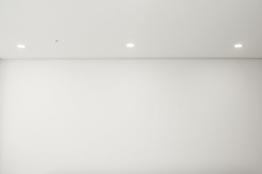 White walls and halogen lighting.