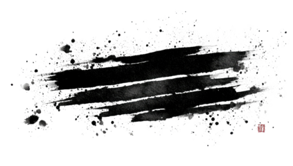 Abstract ink splatter on black background