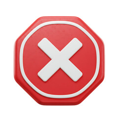 cross wrong sign 3d icon isolated on transparent background png