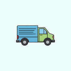 Delivery truck icon logo flat vector design