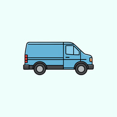 Delivery van icon logo flat vector design