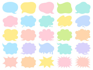 カラフルな吹き出しのフレームセット
