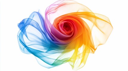 Rainbow fabric swirl creates beautiful blossom