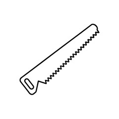 Outline of a simple saw on transparent background