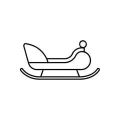 Simple outline of a sled on transparent background