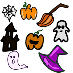 Halloween Doodle Illustration Icon Pack
