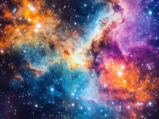 Fototapeta premium Vibrant Cosmic Nebula Colorful Starscape Galaxy Background