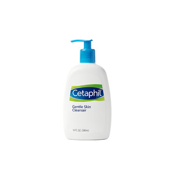 cetaphil gentle skin cleanser pump bottle isolated on white