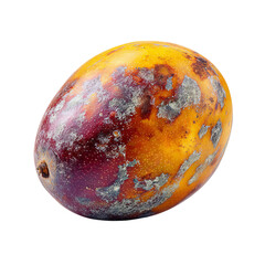 Obraz premium Png of close up of a ripe mango with spots isolated on transparent background, showing signs of decay and imperfections