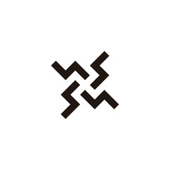 Fototapeta premium Textures, square curve geometric symbol simple logo vector