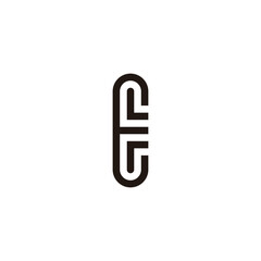 Letter E, L and r capsule geometric symbol simple logo vector