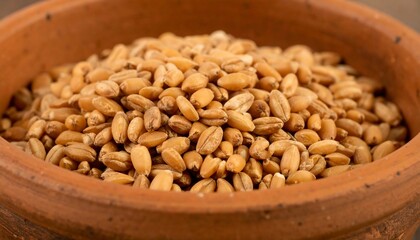Fototapeta premium Close-up of wheat grains in a bowl
