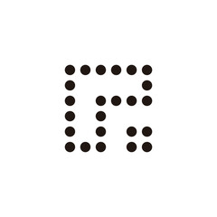 Letter r circles, windows geometric symbol simple logo vector