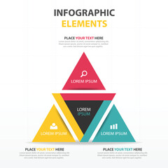 Colorful infographic elements with three overlapping triangles for presenting information and data