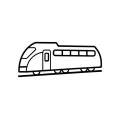 Outline of a modern train on transparent background