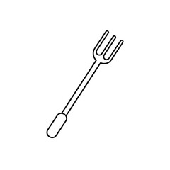 Outline of a kitchen fork on transparent background