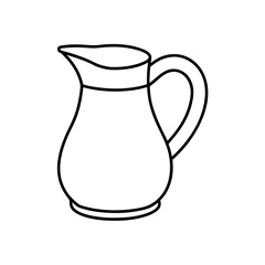 Simple pitcher line drawing on transparent background