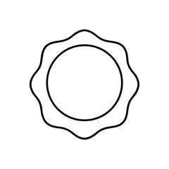 Wavy circle outline art on transparent background