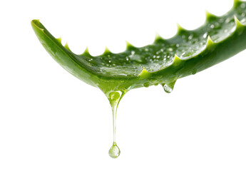 Aloe vera leaf with dripping gel