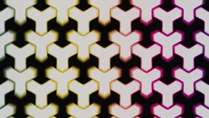 Lively Y-shaped geometric pattern with green to yellow to pink gradient glow, great for energetic visuals.