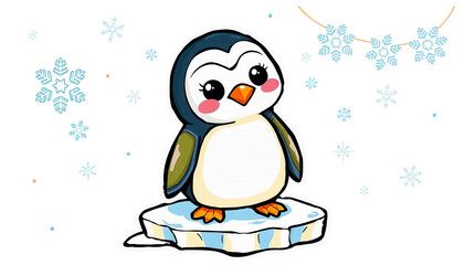 Cute Penguin Cartoon Illustration Artwork