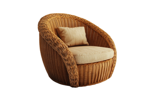 Cozy outdoor lounge chair garden furniture natural wicker relaxing comfortable design