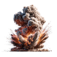 Explosion of smoke and fire