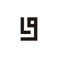 Letter L and g square, rectangle geometric symbol simple logo vector