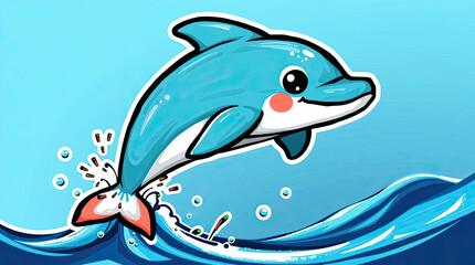 Obraz premium Dolphin Sea Animal Illustration Design
