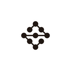Number 2 square molecules geometric symbol simple logo vector