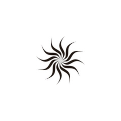 Obraz premium Flower, rounded, geometric symbol simple logo vector