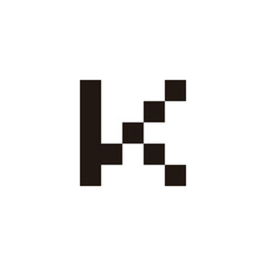 Letter k stairs, squares geometric symbol simple logo vector