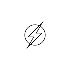 Lightning, circle, lines geometric symbol simple logo vector