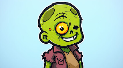 Obraz premium Creepy Zombie Cartoon Illustration Art