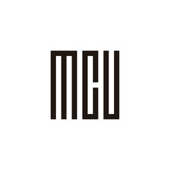 Letter M, C and U square, rectangles geometric symbol simple logo vector