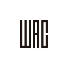 Letter W, A and C square, rectangles geometric symbol simple logo vector