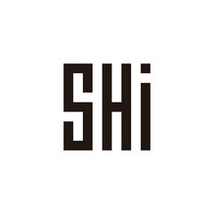 Letter SHi square, rectangles geometric symbol simple logo vector
