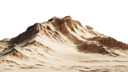 A beige, textured mountain range