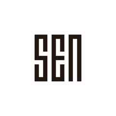 Letter SEN square, rectangle geometric symbol simple logo vector © Amrah