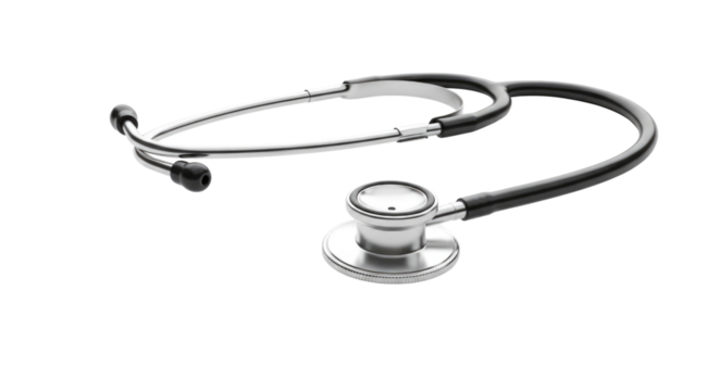Stethoscope isolated on white background cutout transparent png - Powered by Adobe