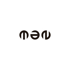 Letter M, a and N three circles geometric symbol simple logo vector