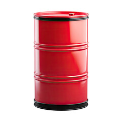 Red metal oil barrel, isolated