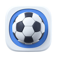 Square icon with soccer ball