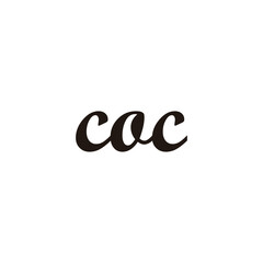 Letter coc connect geometric symbol simple logo vector