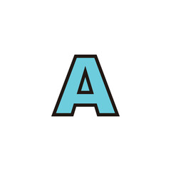 Letter A neon, blue geometric symbol simple logo vector