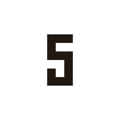 Number 5 and 1 square geometric symbol simple logo vector