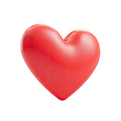 A vibrant, glossy red heart