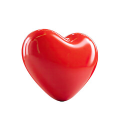A glossy, vibrant red heart shape