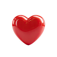 A glossy, vibrant red heart against a black background