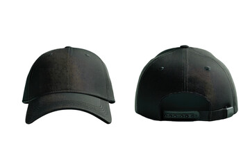 Fototapeta premium Dark-colored baseball cap, front and back view